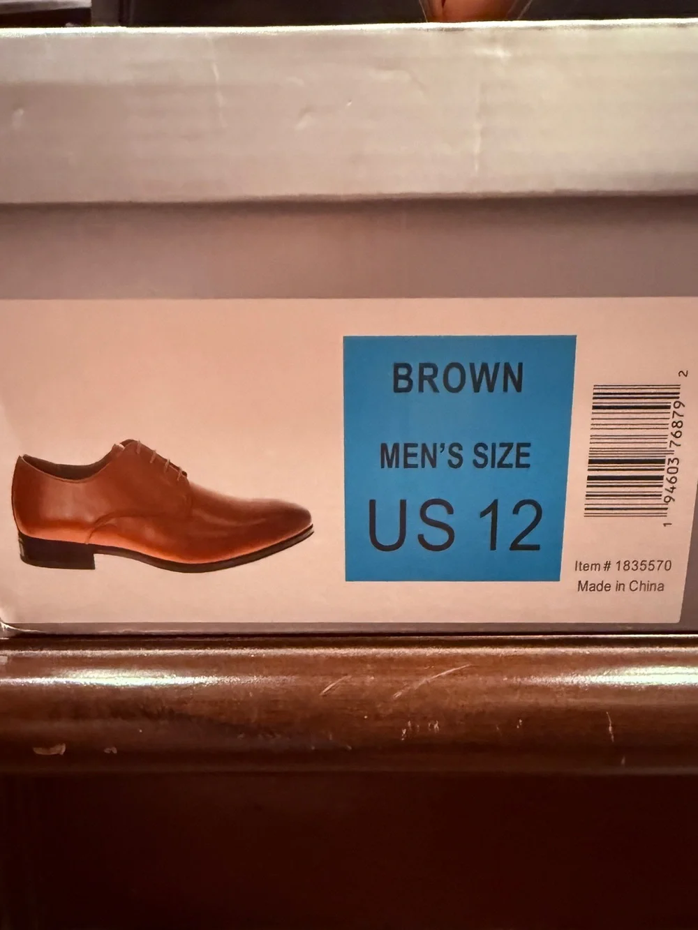 Perry Ellis Men’s Camel Brown Leather Dress Oxford Derby Lace Up Shoes Sz 12
